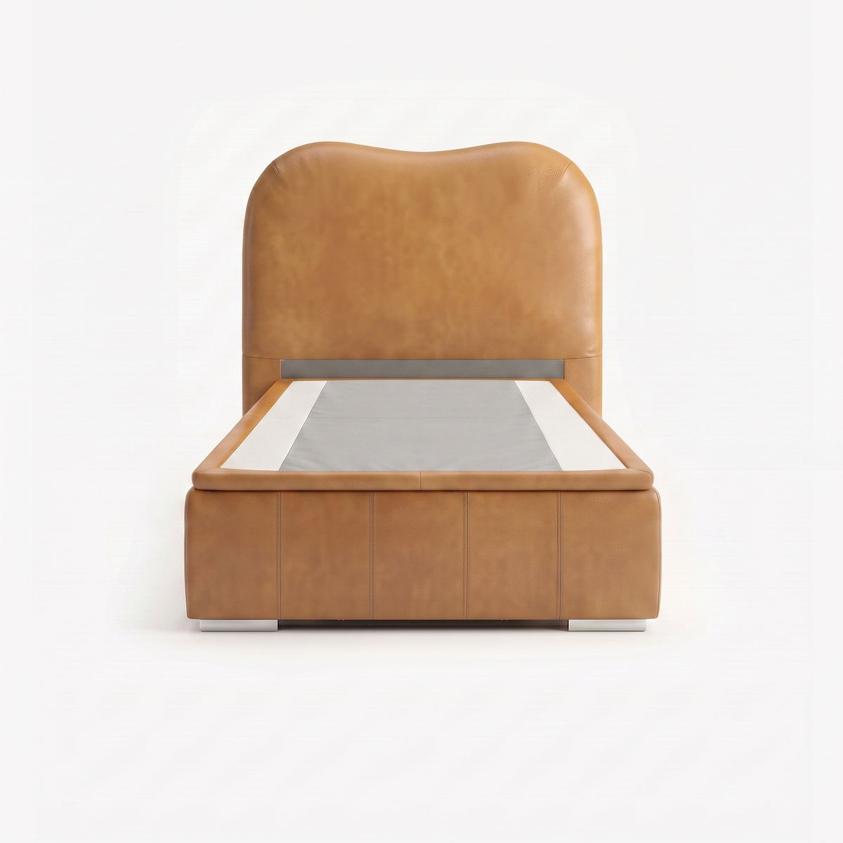 Marlow super single high lift up storage bed frame in chester tan leather