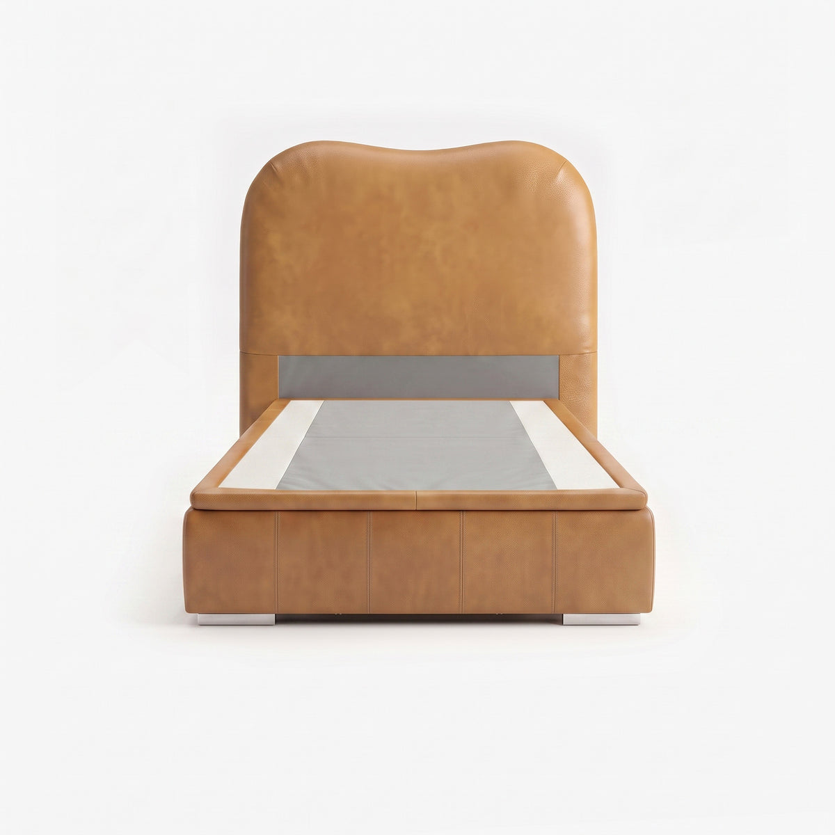 Marlow super single lift up storage bed frame in chester tan leather