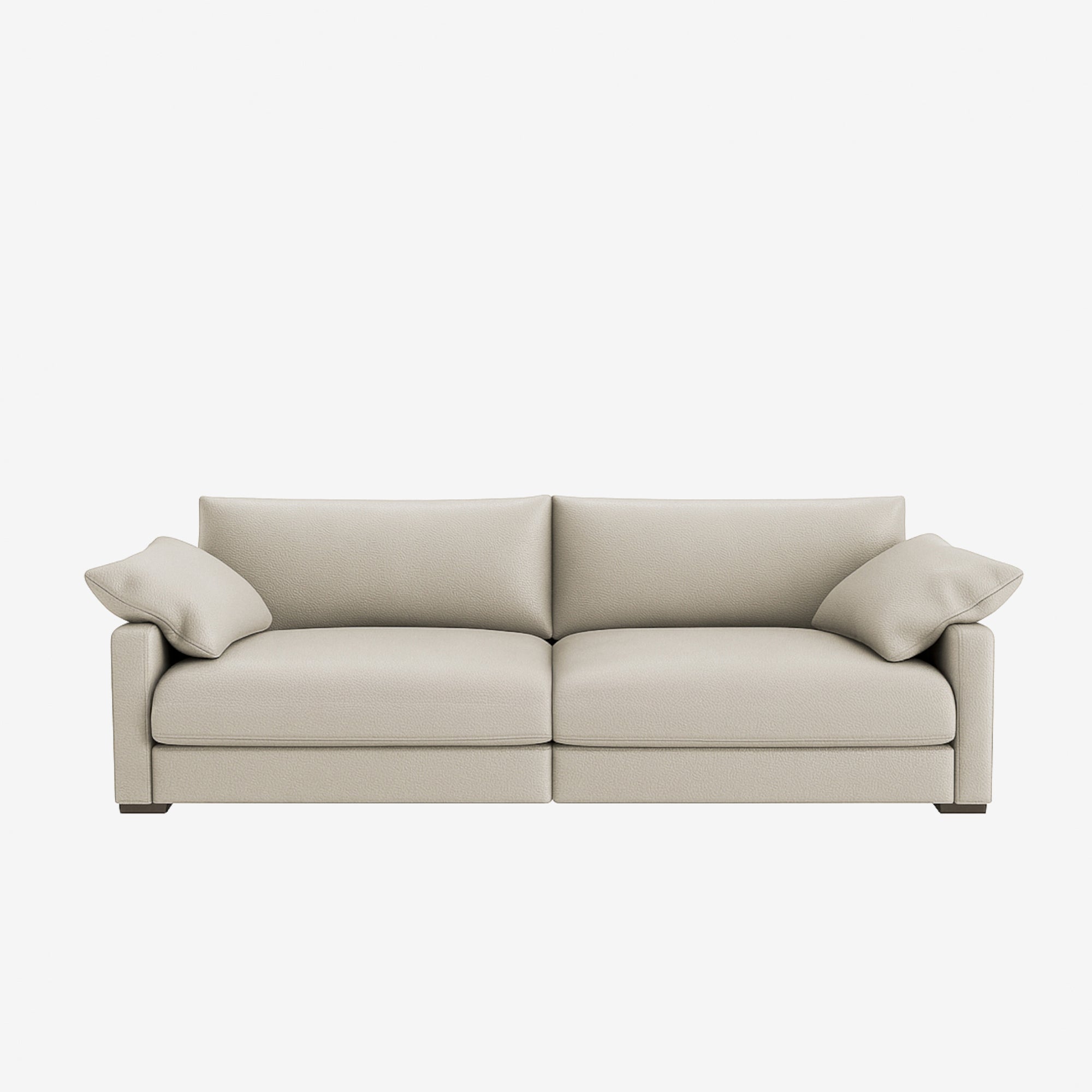 Melo 3 Seater Leather Sofa Rio Light Taupe