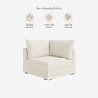 Melo Corner Fabric Sofa Powder