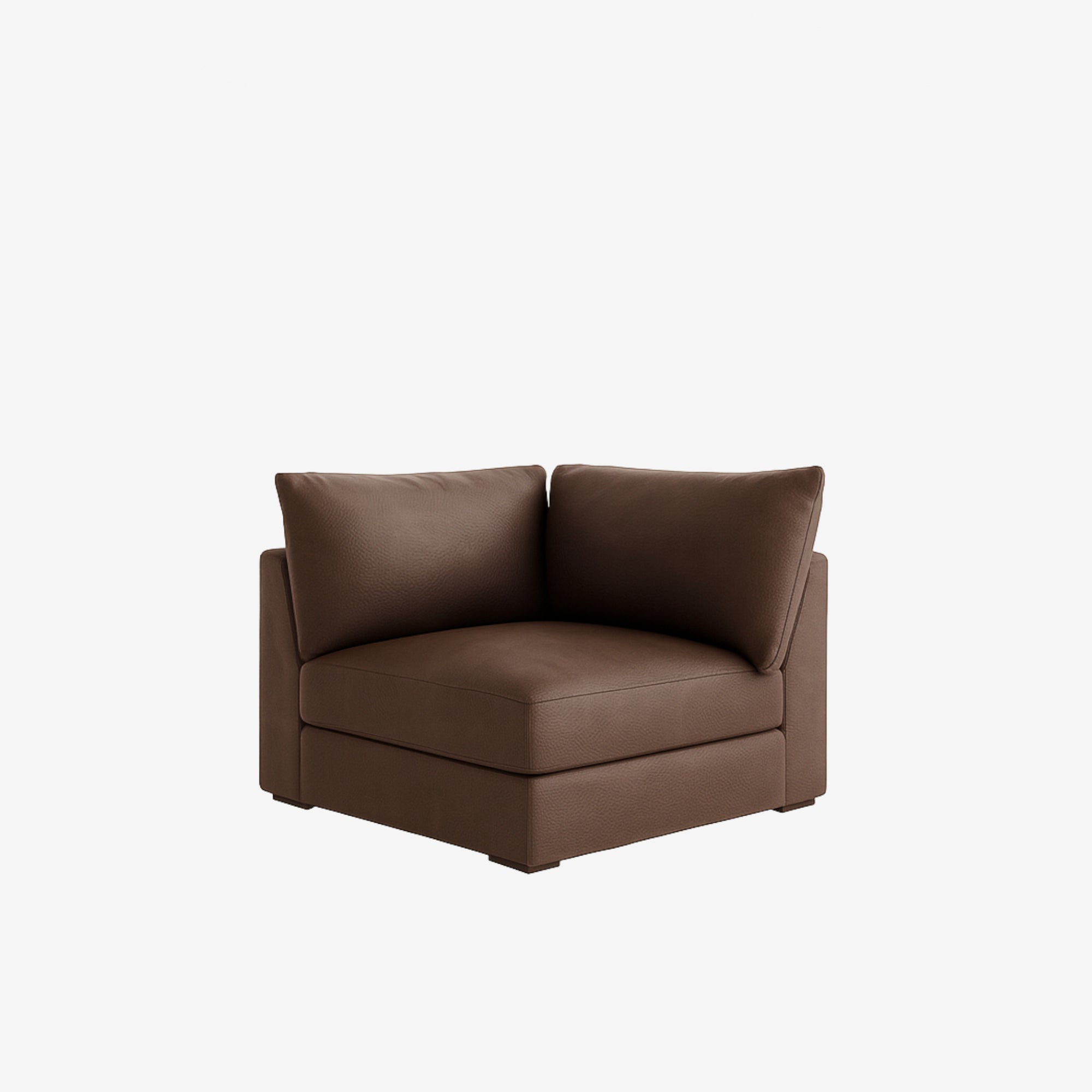 Melo Corner Leather Sofa Natural Brown