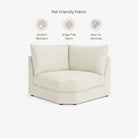 Melo Curved Corner Fabric Sofa Powder 