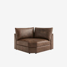 Melo Curved Corner Leather Sofa Chester Walnut