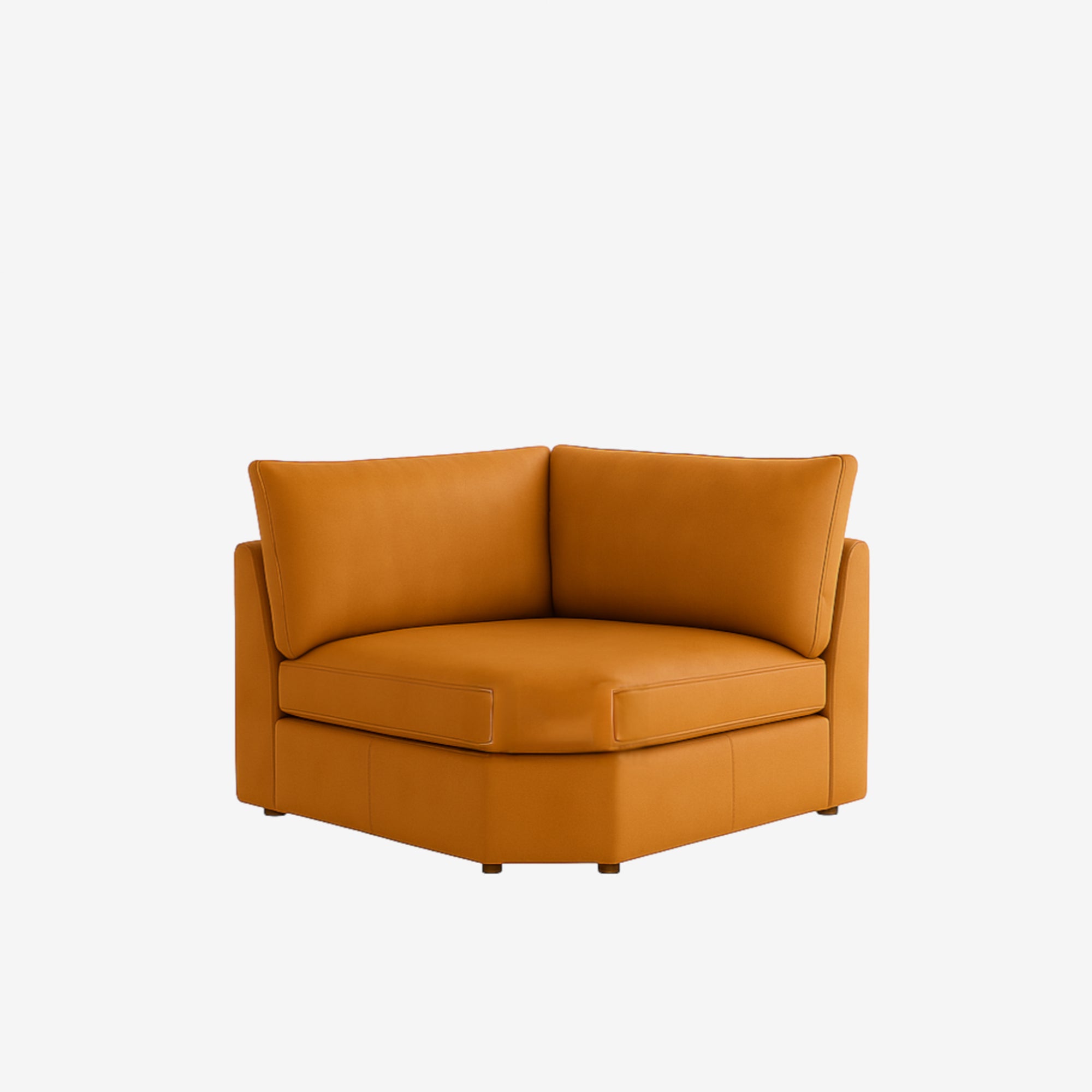Melo Curved Corner Leather Sofa Kansas Cognac