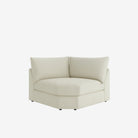 Melo Curved Corner Leather Sofa Natural Beige
