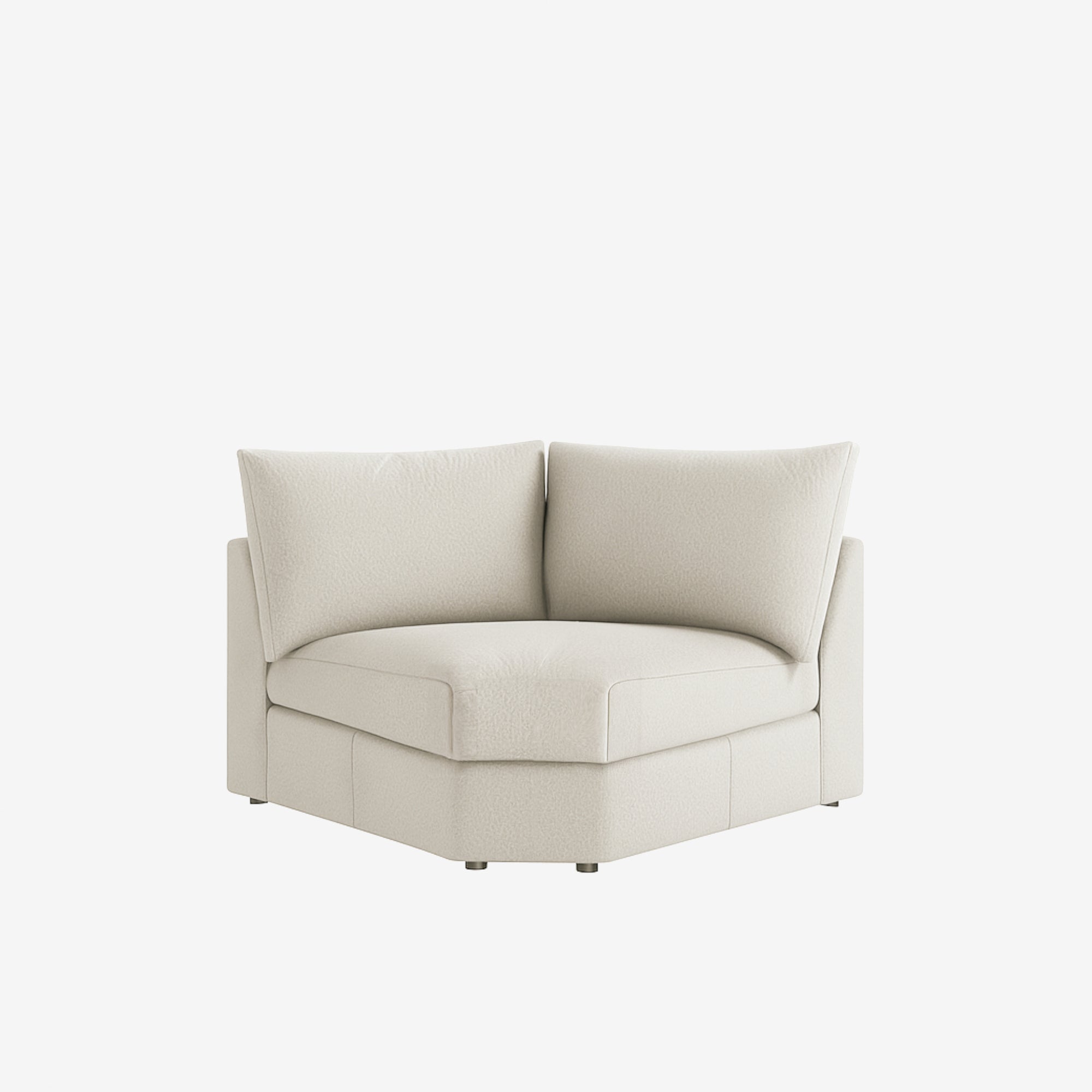 Melo Curved Corner Leather Sofa Rio Light Taupe