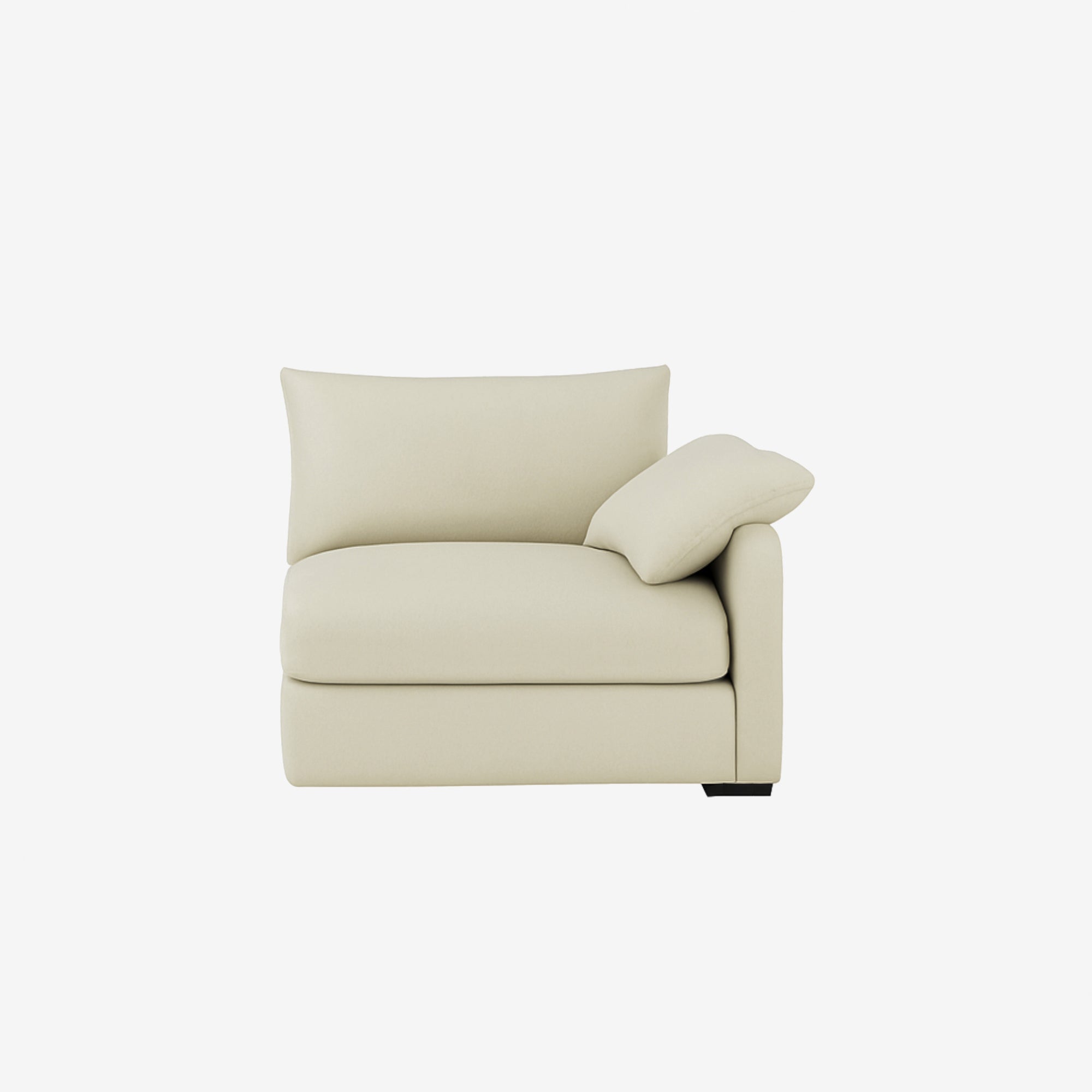 Melo Side Leather Sofa Natural Biege Right