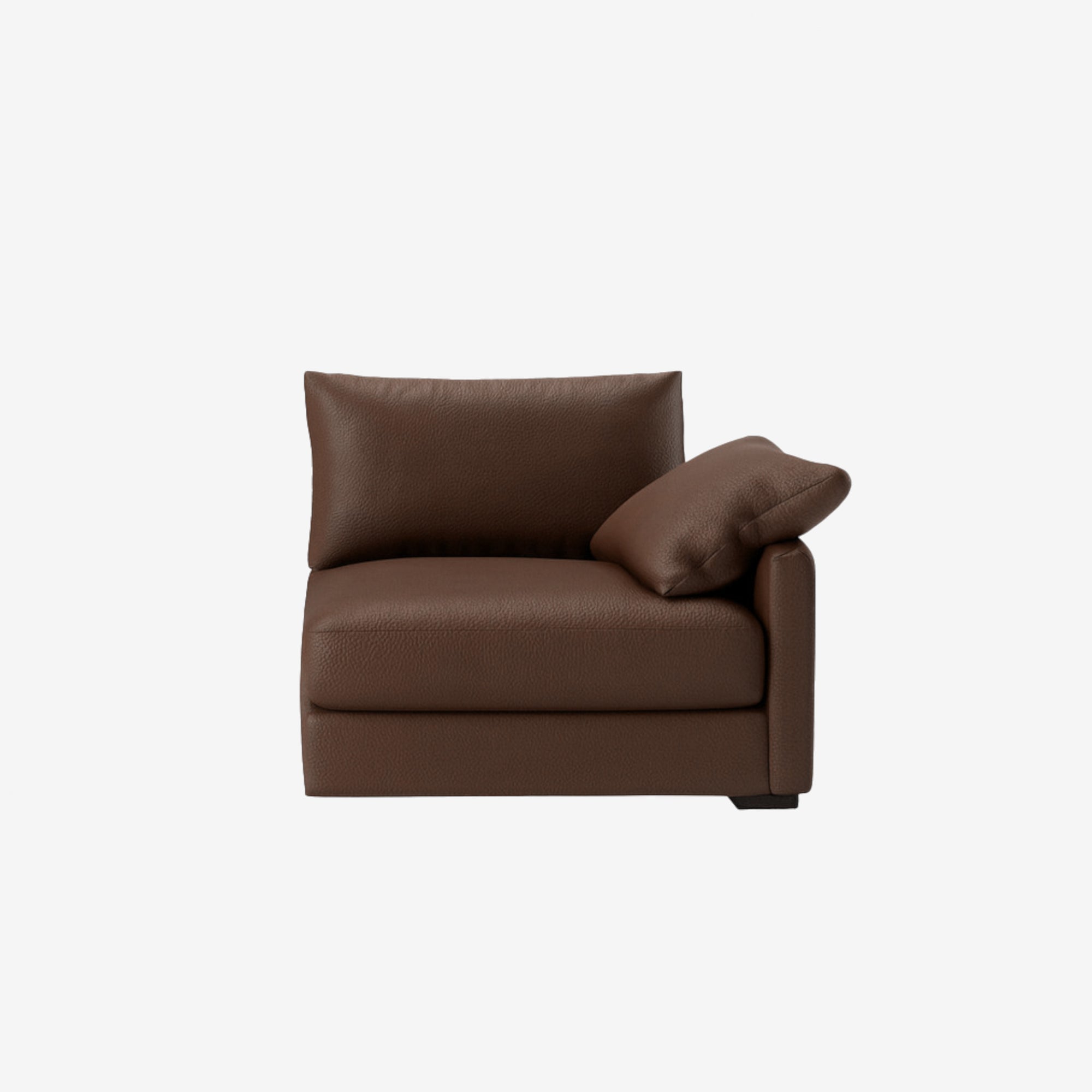 Melo Side Leather Sofa Natural Brown Right