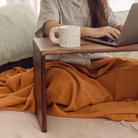 Sunday Bedding - Organic Cotton Cloud Throw Sienna Yellow Lifestyle Photo