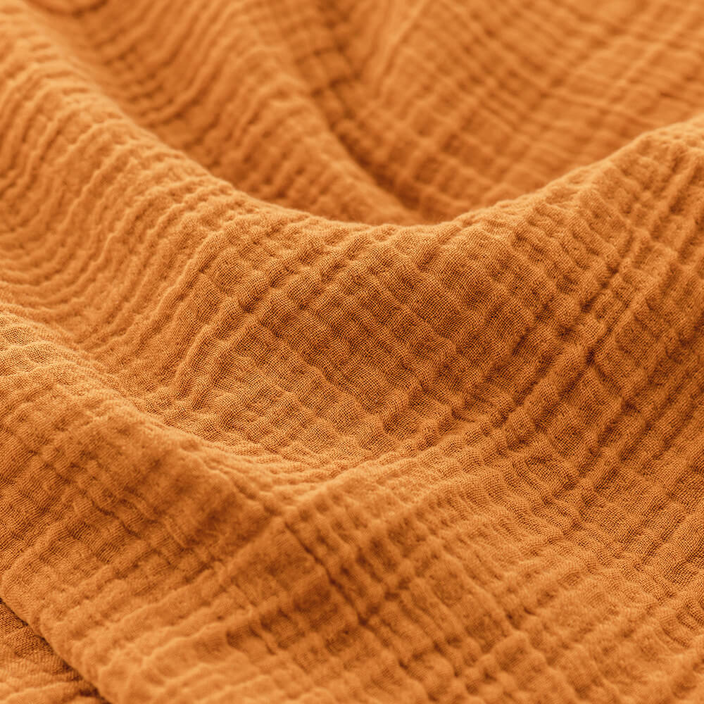 Sunday Bedding - Organic Cotton Cloud Throw Sienna Yellow Detail Photo