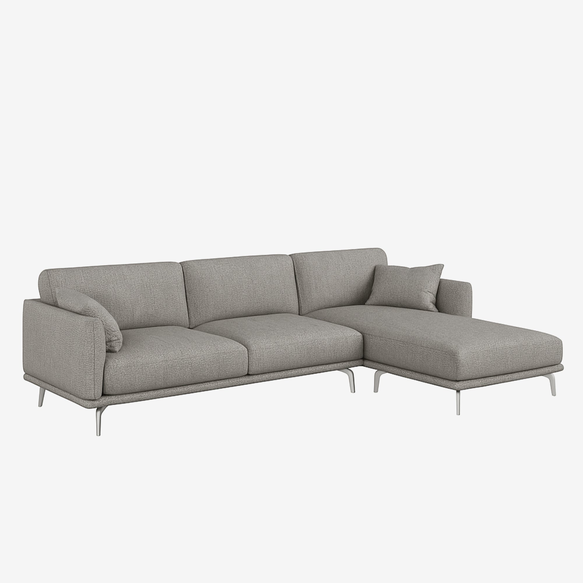 Portage L-Shaped Fabric Sofa Rhino Right
