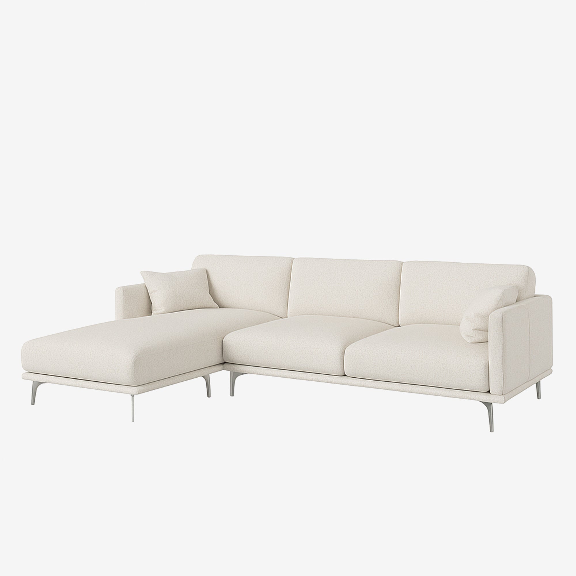 Portage L-Shaped Fabric Sofa Seashell Left