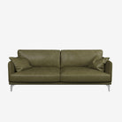 Portage 3 Seater Leather Sofa Satine Olive