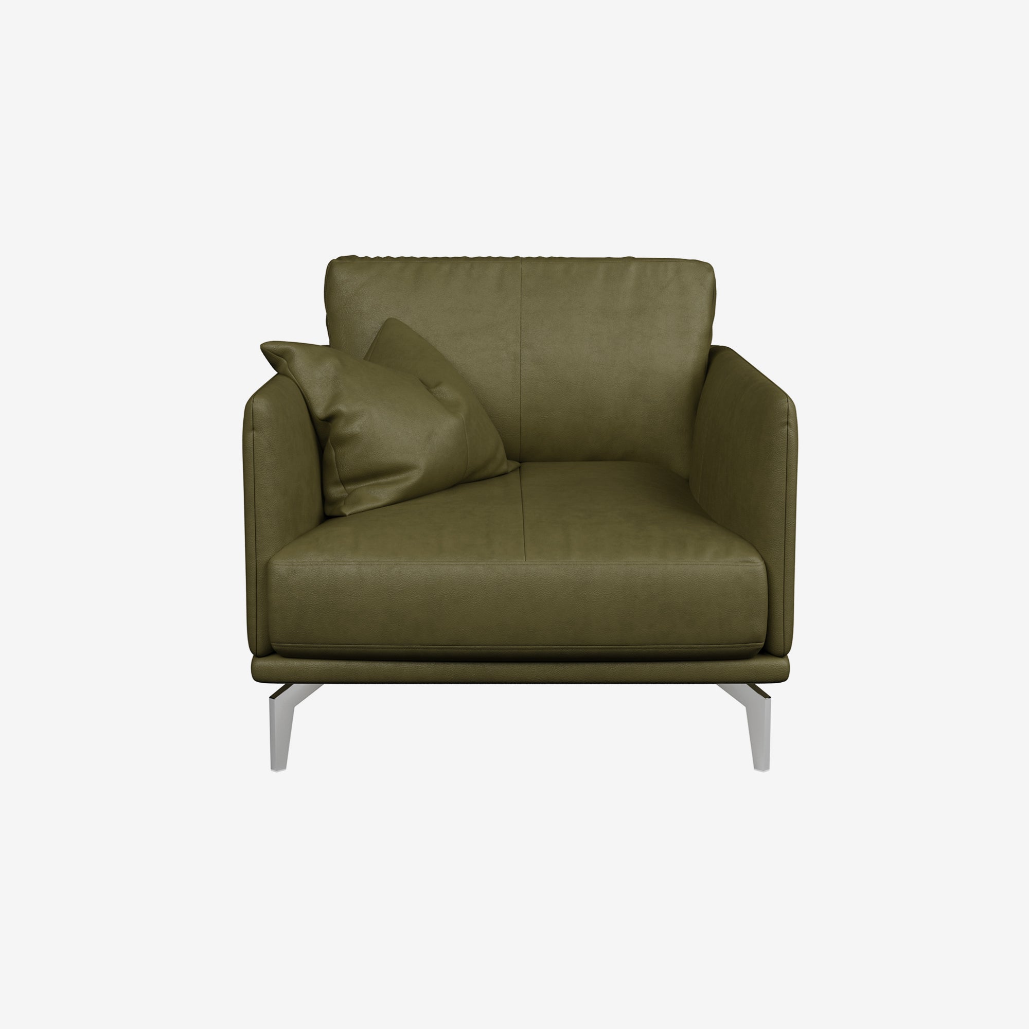 Portage Leather Armchair Satine Olive