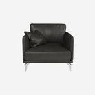 Portage Leather Armchair Raw Black