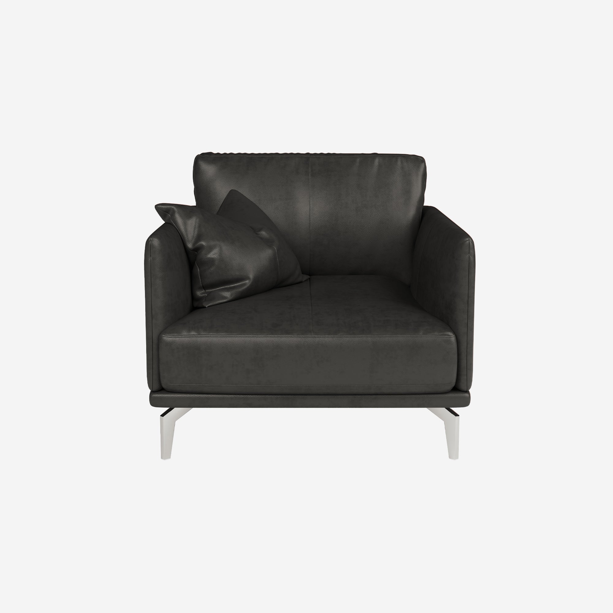 Portage Leather Armchair Raw Black