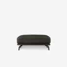 Portage Leather Ottoman Raw Black