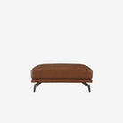 Portage Leather Ottoman Satine Natural Brown