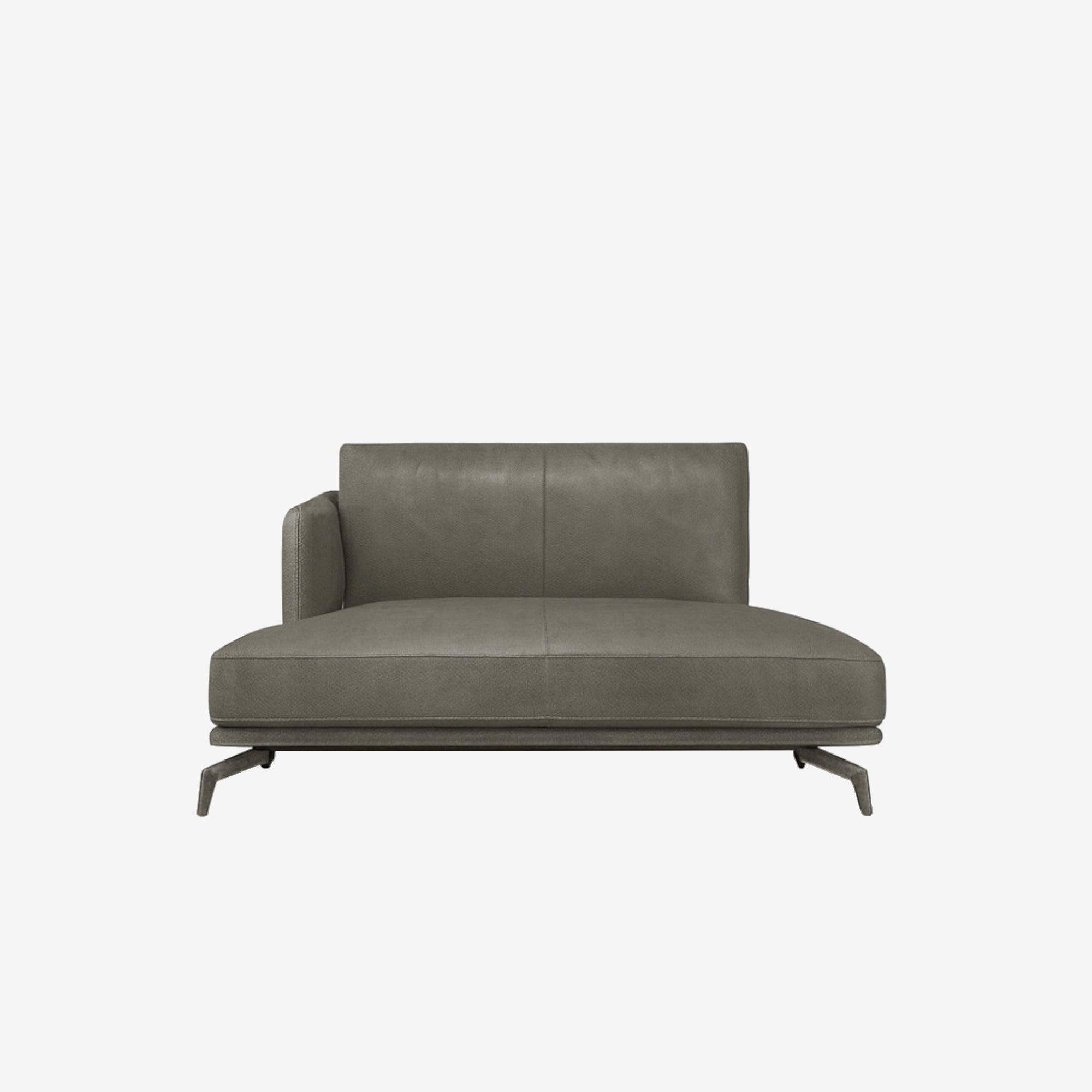 Portage Lounge Leather Sofa Right - Satine Taupe 