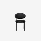 Sol Dining Chair - Leather - Black - Front