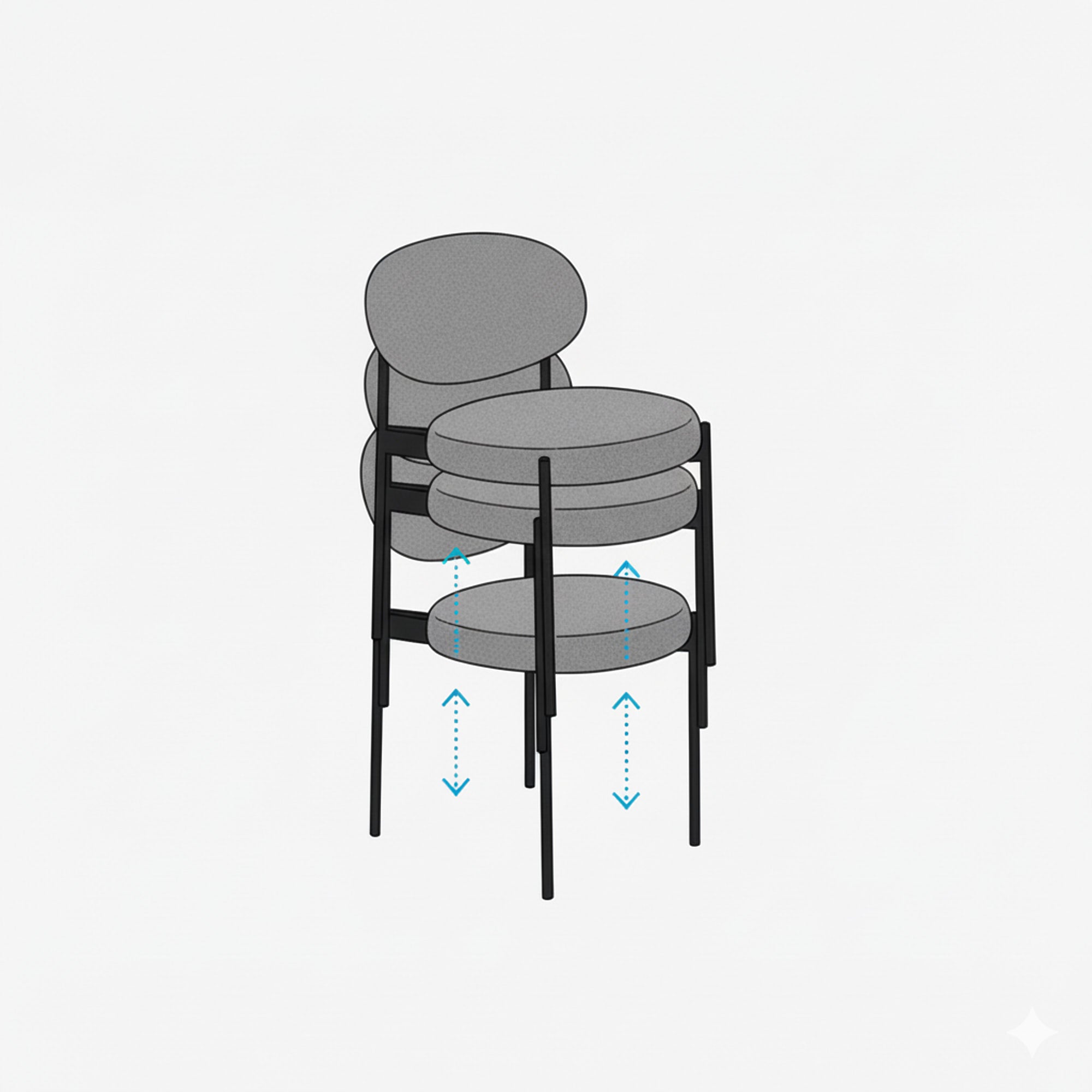 Sol Dining Chair Stackable Diagram