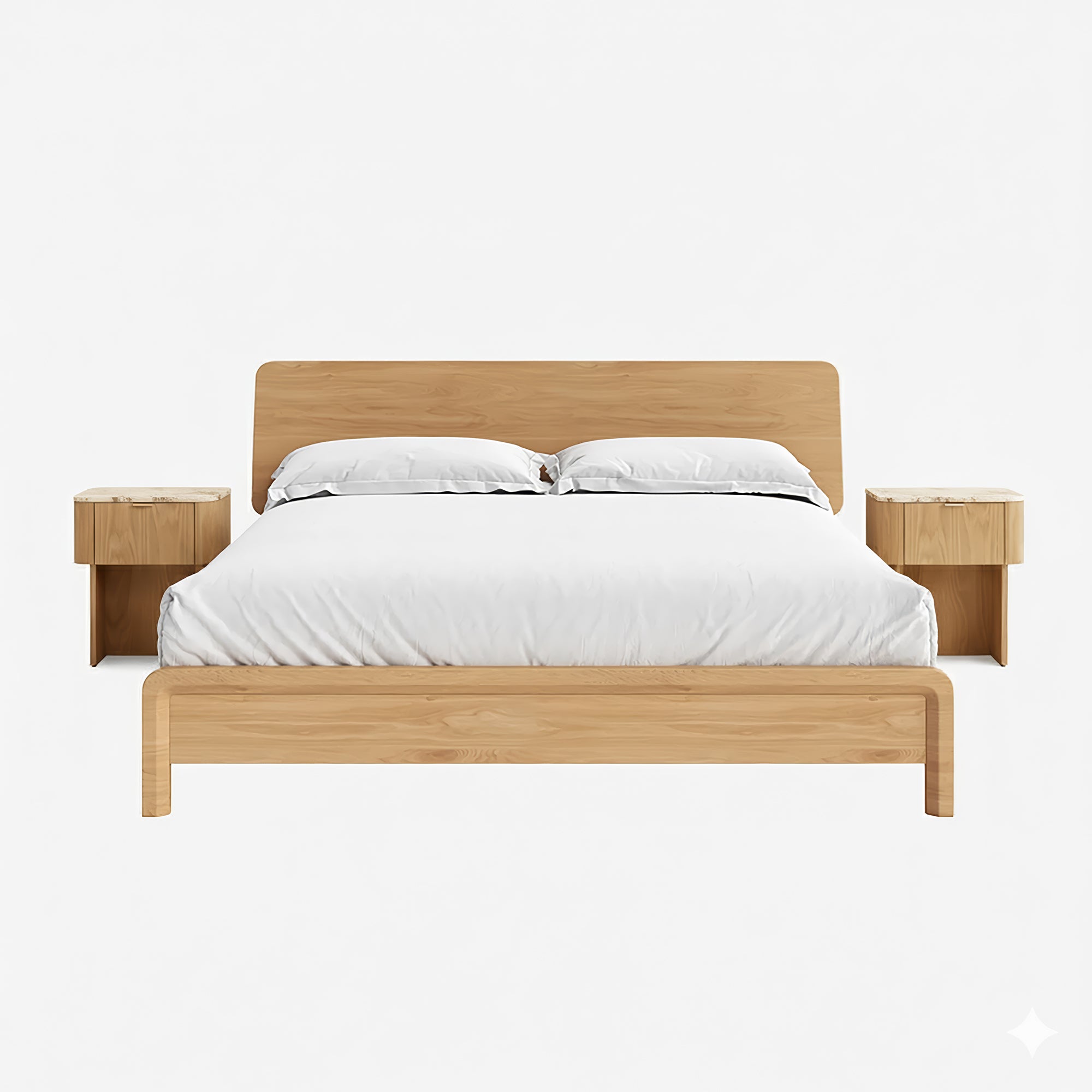 Sonno Bedframe Ashwood and Tivoli Bedside Table Set of 2