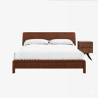 Sonno Bedframe Mocha Walnut and Tokyo Bedside Table Set of 1