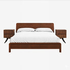 Sonno Bedframe Mocha Walnut and Tokyo Bedside Table Set of 2
