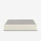 King drawer storage bed frame in white performance fabric
