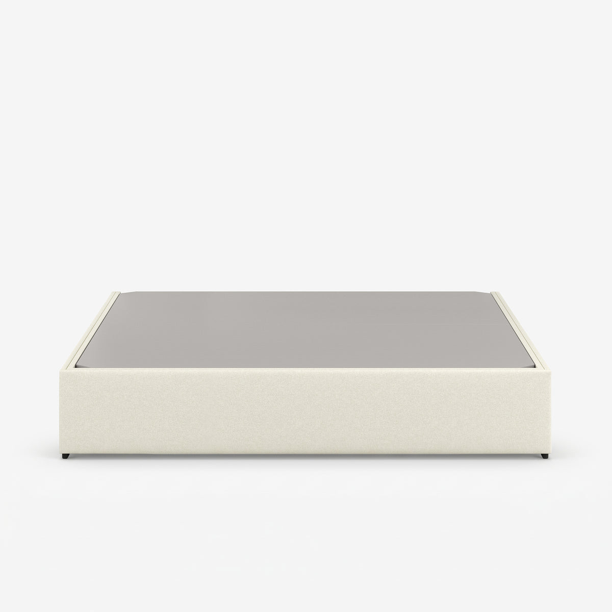 King drawer storage bed frame in white performance fabric
