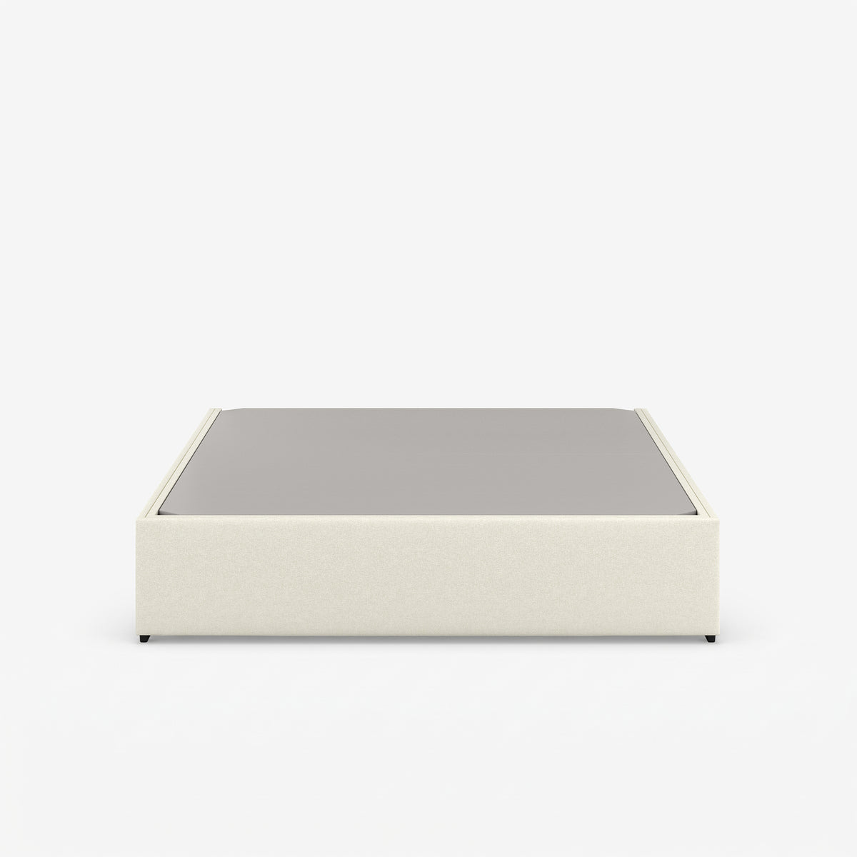 Queen drawer storage bed frame in white performance fabric