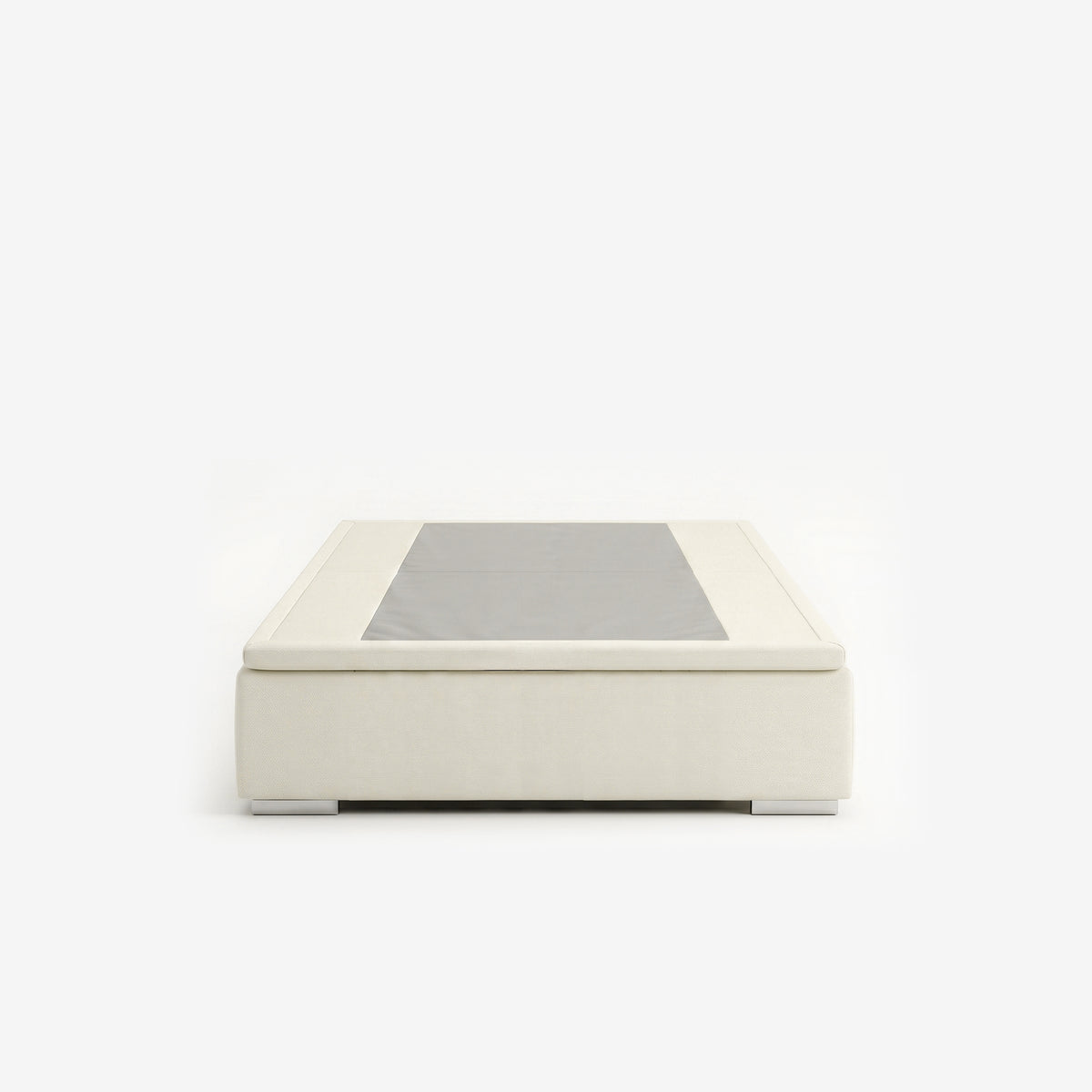 Super single lift up storage bed frame in white performance fabric
