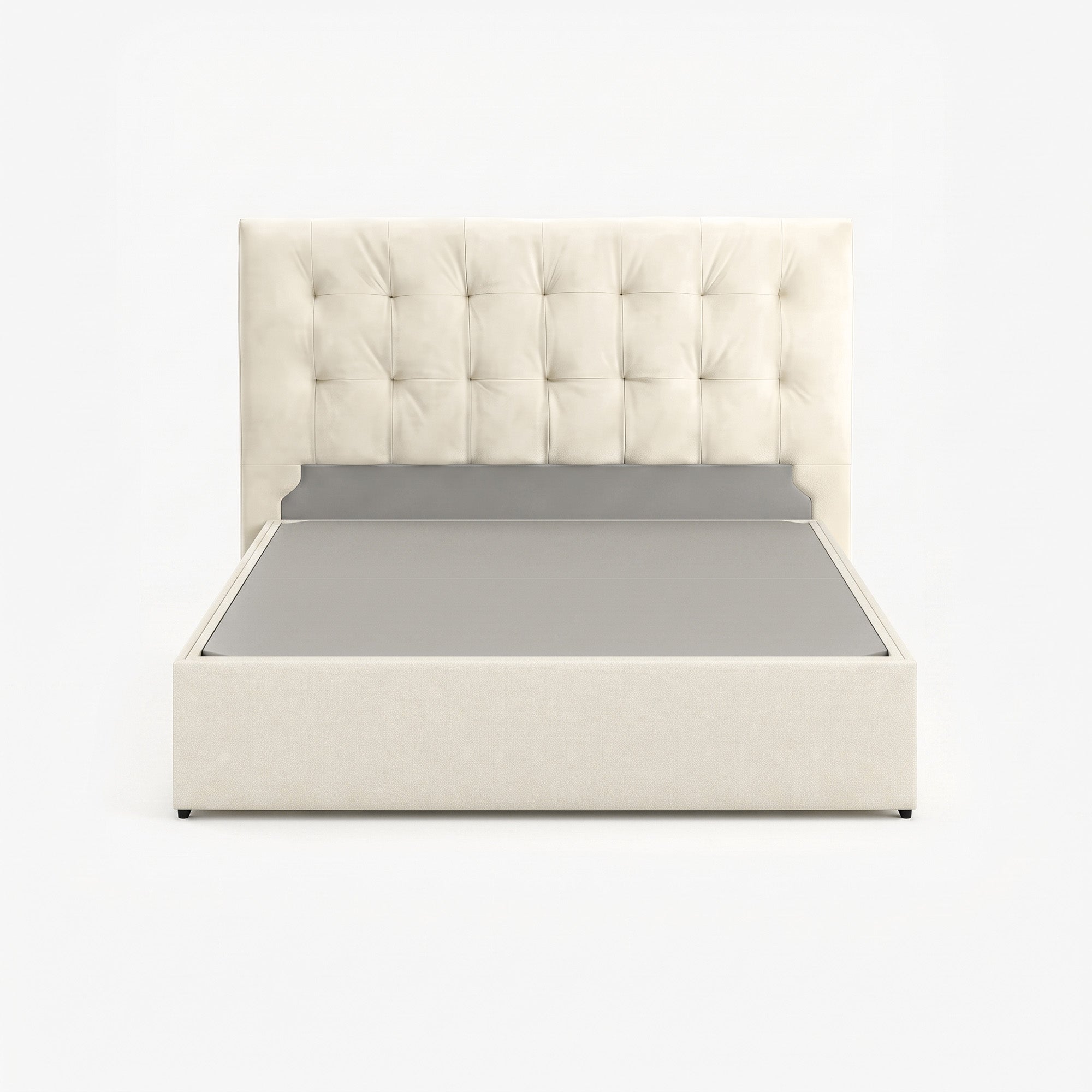 Tokyo queen drawer storage bed frame in white performance fabric
