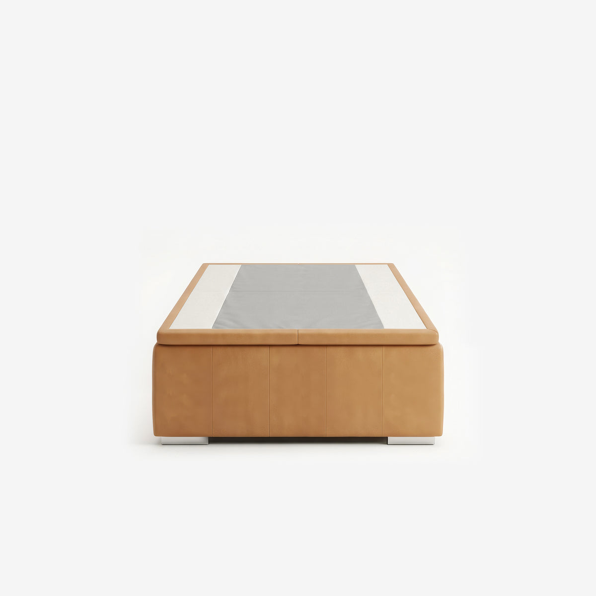 Tokyo single high lift up storage bed frame in chester tan leather
