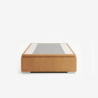 Tokyo super single high lift up storage bed frame in chester tan leather

