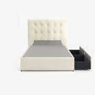 Tokyo super single left drawer storage bed frame in white performance fabric
