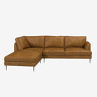 Angus L-Shaped Leather Sofa Raw Caramel Left