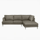 Angus L-Shaped Leather Sofa Satine Taupe Right