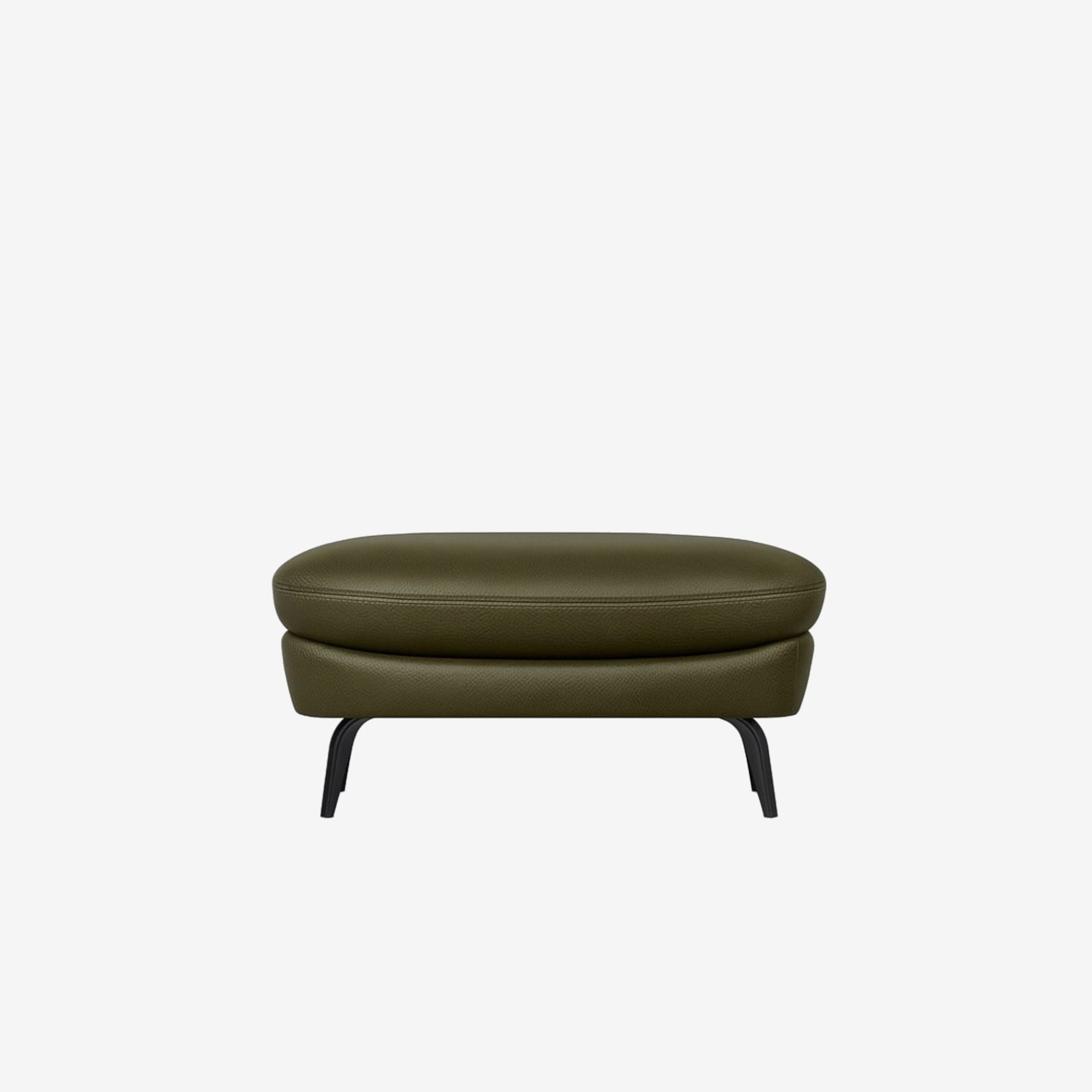 Ashby Leather Ottoman - Satine Olive