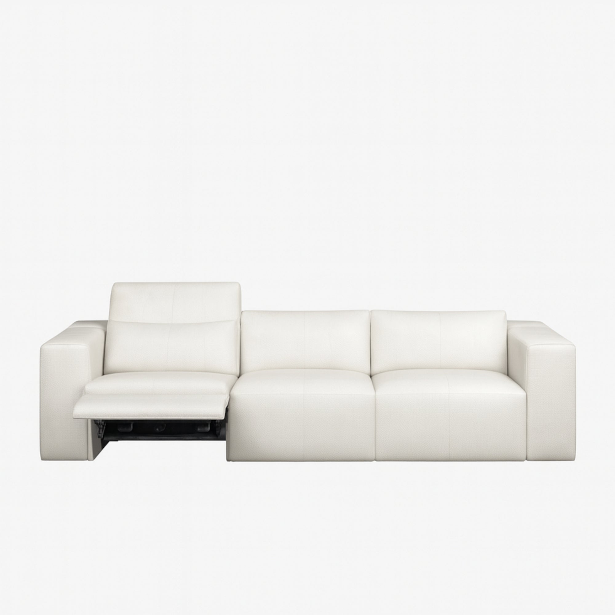 Beaumont 3 Seater Leather Recliner Sofa Brianne Light Taupe