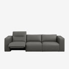 Beaumont 3 Seater Leather Recliner Sofa Brianne Grey
