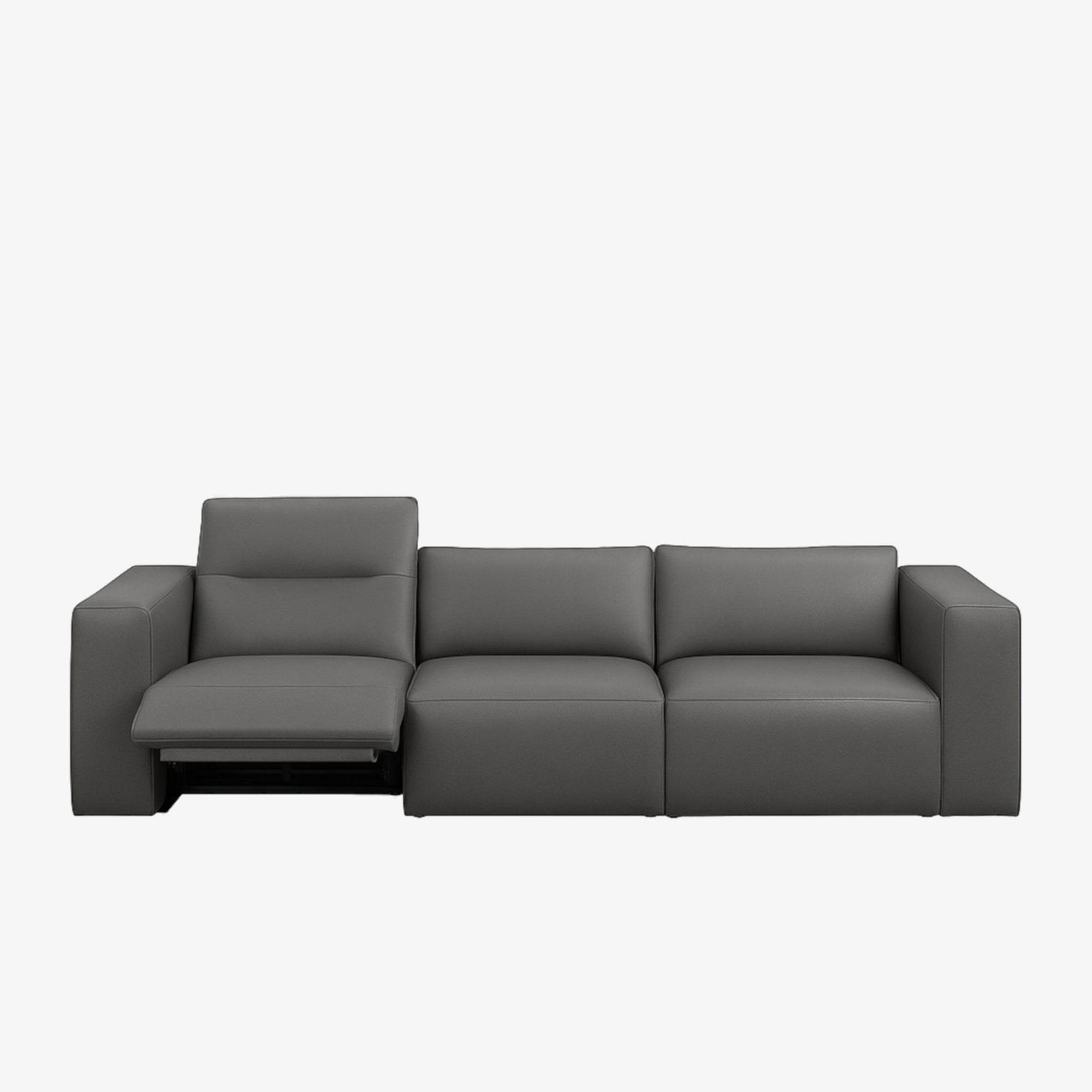 Beaumont 3 Seater Leather Recliner Sofa Brianne Grey