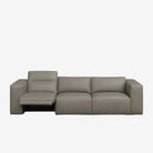 Beaumont 3 Seater Leather Recliner Sofa Satine Taupe