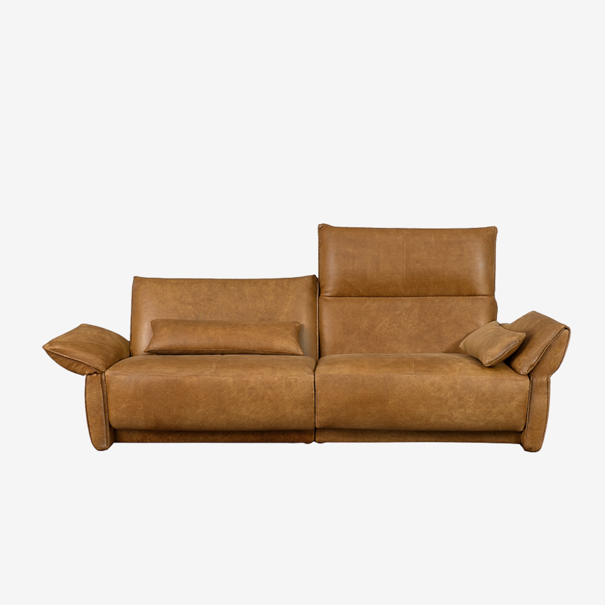 Boston 3 Seater Leather Recliner Sofa Raw Caramel