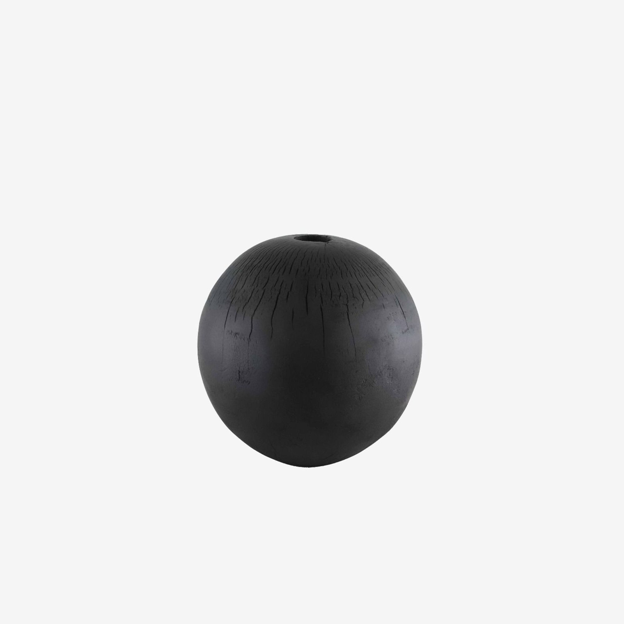 Charcoal Round Vase Woodware - Black
