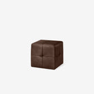 Cubus Leather Stool - Natural Brown