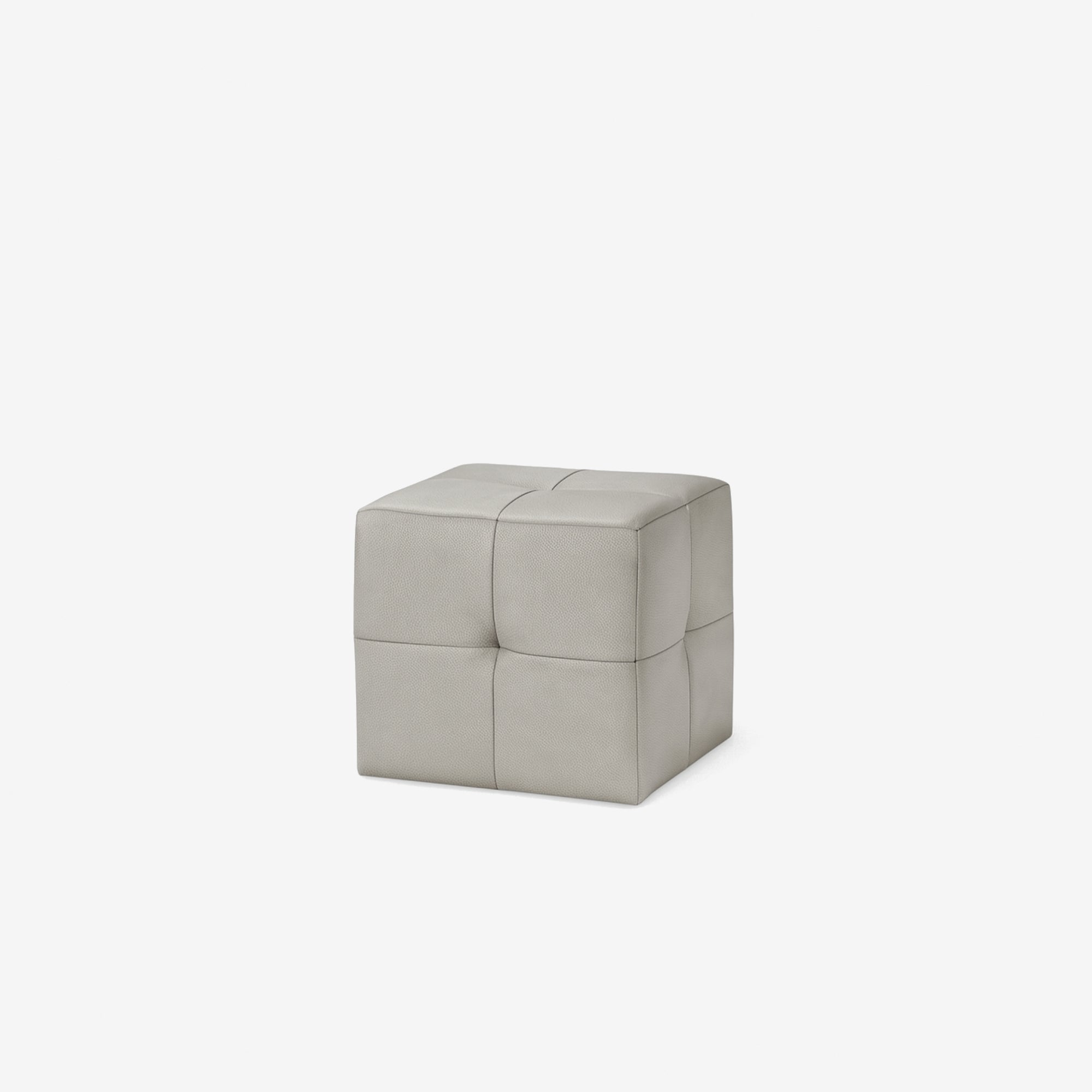 Cubus Leather Stool - Rio Light Taupe