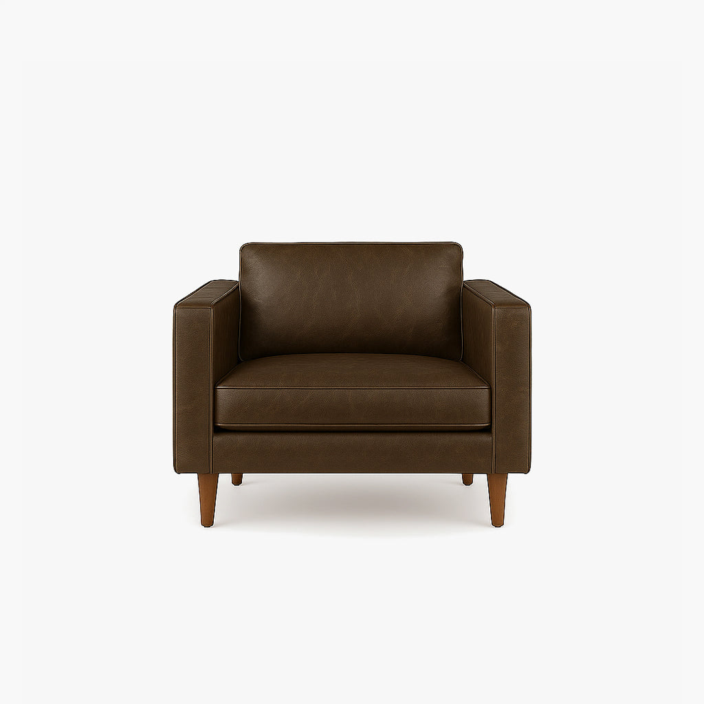 Hugh Leather Armchair - Chester Walnut