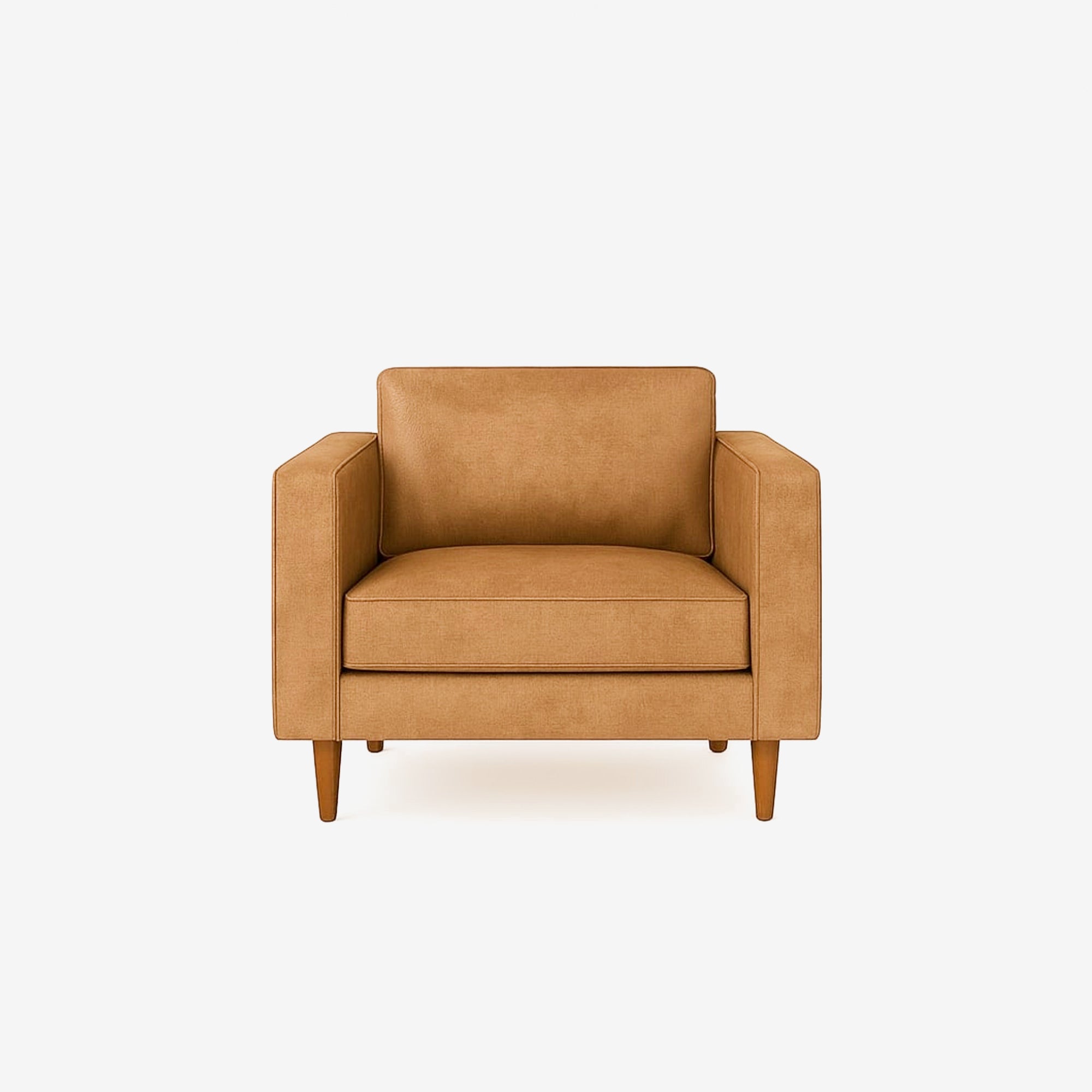 Hugh Leather Armchair - Kansas Cognac