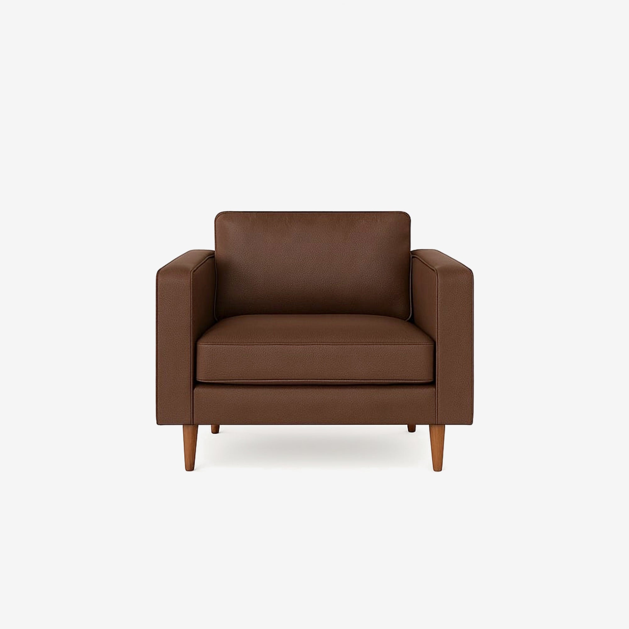 Hugh Leather Armchair - Natural Brown